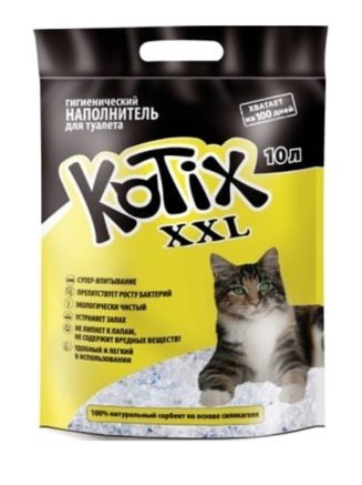 Наполнитель силикагелевый kotix для кошачьего туалета 10 л