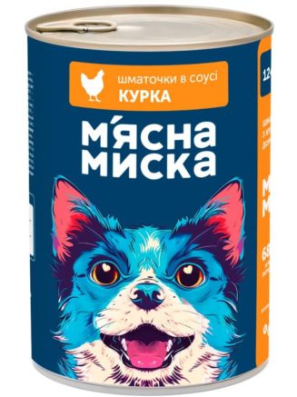 Влажный корм для собак Мясная Миска кусочки в соусе с курицей, 1240 г