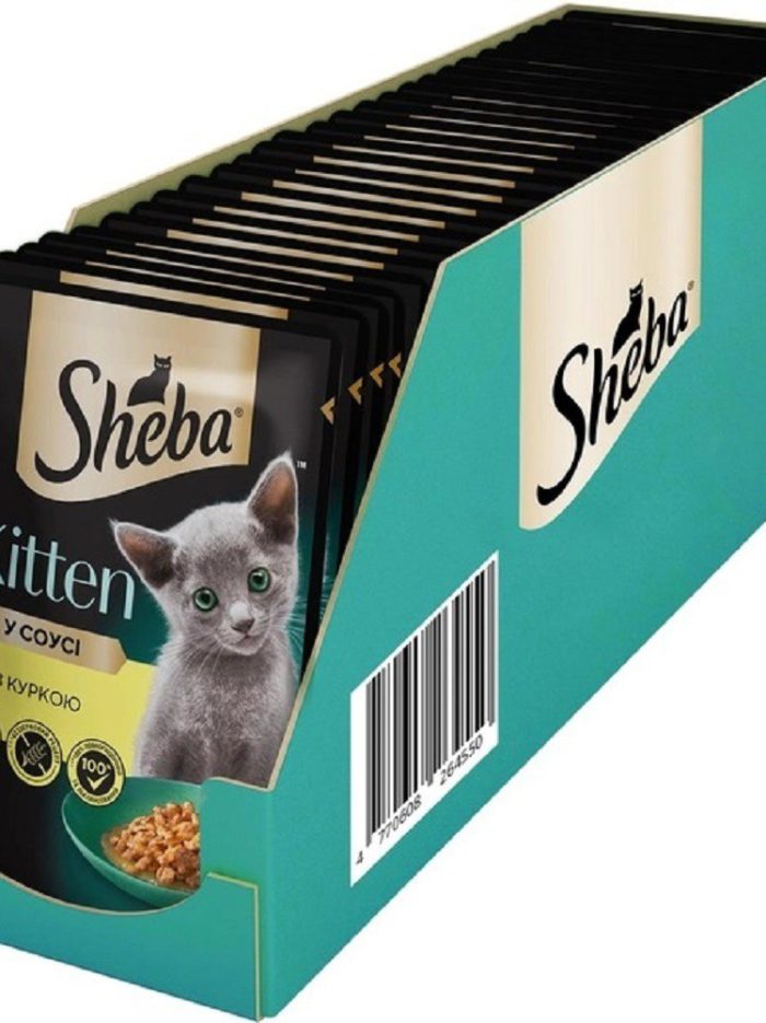 sheba kitten chicken пауч для котят с курицей в соусе12*85 г