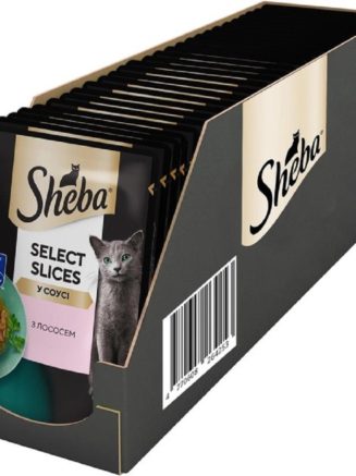 sheba select slices salmon пауч для кошек лосось в соусе 85г*28шт