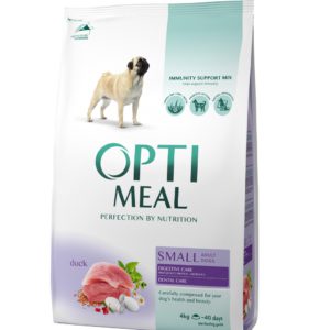 optimeal adult small для собак с уткой 4 кг