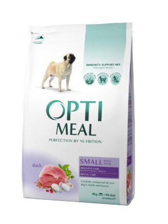 optimeal adult small для собак с уткой 4 кг