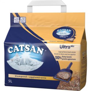 Наполнитель глиняный catsan ultra plus для кошачьего туалета 5 л
