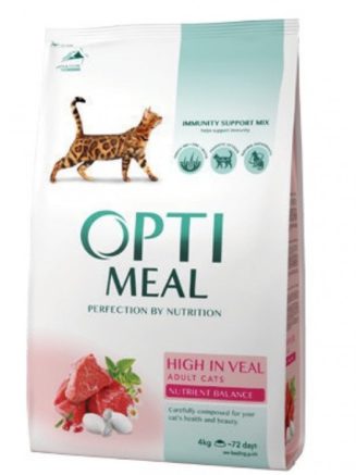 optimeal high in veal для кошек с телятиной 200 г