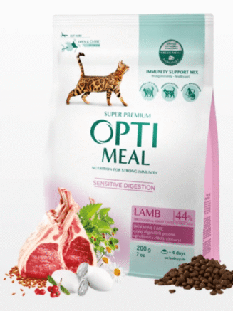 optimeal lamb sensitive для кошек с ягненок 200 г
