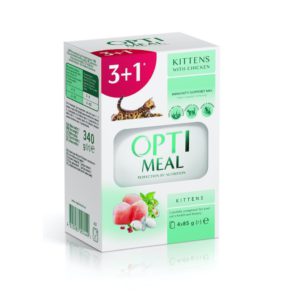 optimeal kitten с курицей для котят 85г набор (3+1) 340 г