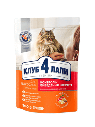 Клуб 4 Лапы premium hairball control для кошек 300 г