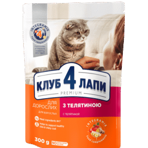Клуб 4 Лапы premium veal для кошек с телятиной 300 г