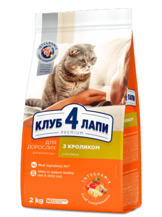 Клуб 4 Лапы premium rabbit для кошек с кроликом 2 кг