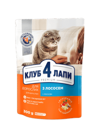 Клуб 4 Лапы premium salmon для кошек с лососем 300 г
