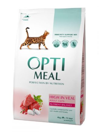 optimeal high in veal для кошек с телятиной 10 кг