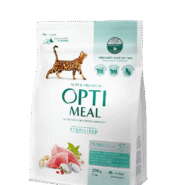 optimeal sterilised turkey для стерилизованных кошек с индейкой 200 г