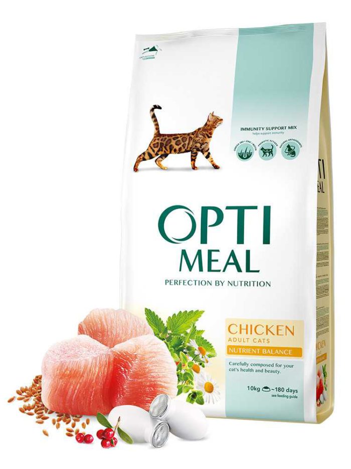 optimeal chicken для кошек с мясом курицы 10 кг