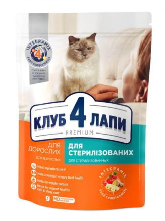 Клуб 4 Лапы premium sterilised для стерилизованных кошек с курицей 24х80 г