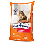 Клуб 4 Лапы premium hairball control для кошек 14 кг
