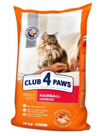 Клуб 4 Лапы premium hairball control для кошек 14 кг