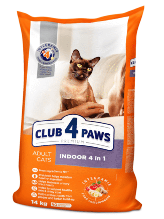 Клуб 4 Лапы premium indoor 4in1 для кошек 14 кг