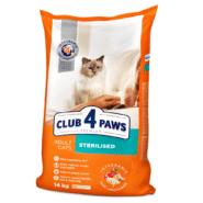 Клуб 4 Лапы premium sterilised для стерилизованных кошек с курицей 14 кг