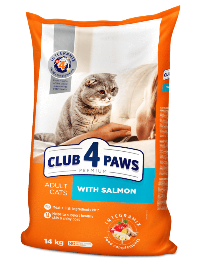 Клуб 4 Лапы premium salmon для кошек с лососем 14 кг