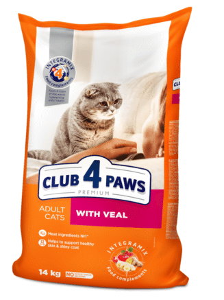 Клуб 4 Лапы premium veal для кошек с телятиной 14 кг