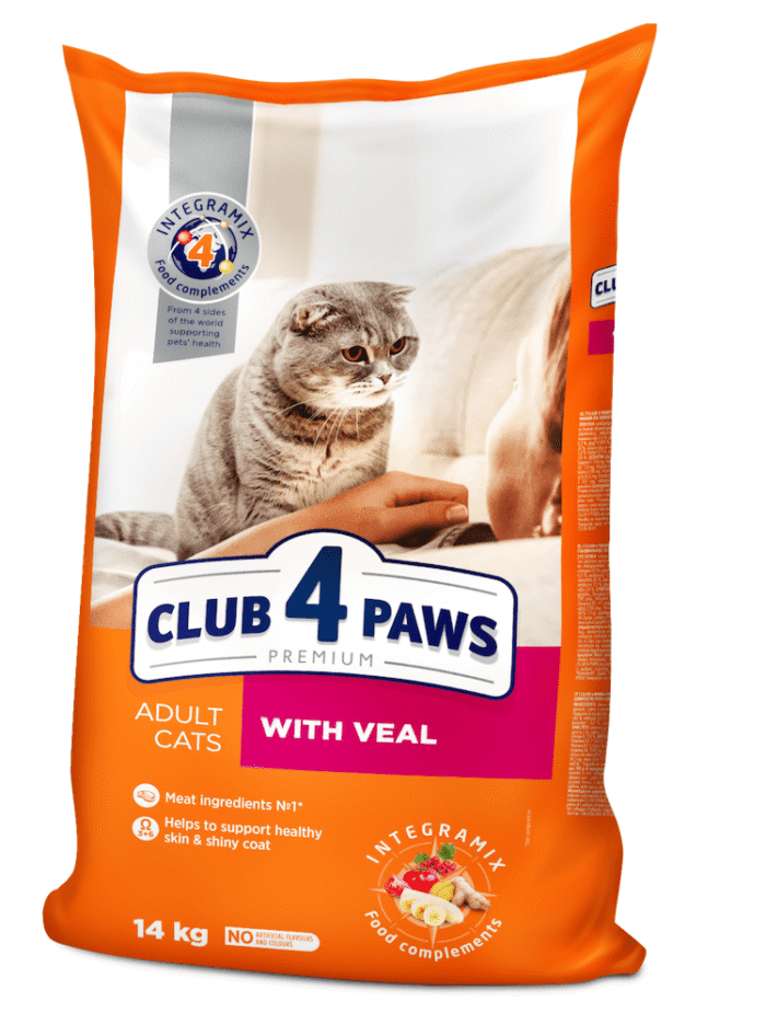 Клуб 4 Лапы premium veal для кошек с телятиной 14 кг