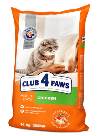 Клуб 4 Лапы premium chicken для кошек с курицей 14 кг