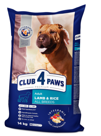 Клуб 4 Лапы premium lamb rice для собак с ягненком 14 кг