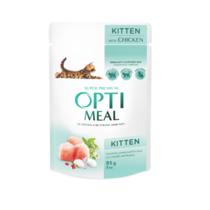 optimeal kitten chicken с курицей для котят 12х85 г