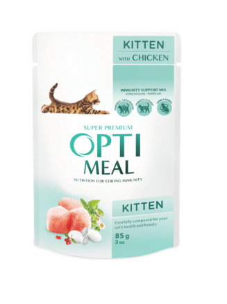 optimeal kitten chicken с курицей для котят 12х85 г