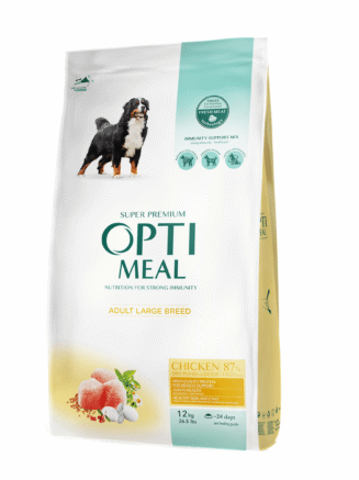 optimeal maxi для собак крупных пород с курицей 12 кг