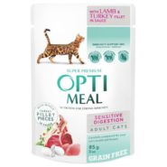 optimeal sensitive digestion lamb & turkey для кошек с ягненком набор (3+1) 340 г