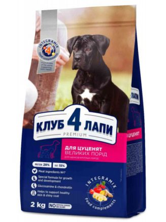 Клуб 4 Лапы premium puppies large для щенков крупных пород с курицей 2 кг
