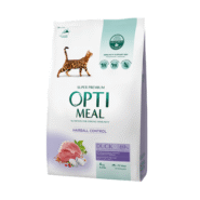 optimeal duck hairball control для кошек с уткой 4 кг