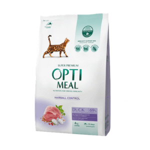 optimeal duck hairball control для кошек с уткой 4 кг