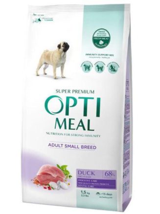 optimeal adult small для собак с уткой 1.5 кг