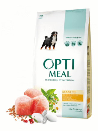 optimeal maxi для собак крупных пород с курицей 1.5 кг