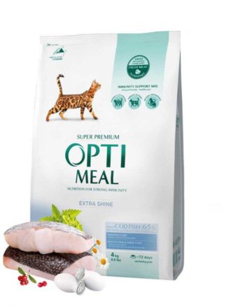 optimeal cod fish для кошек с треской 4 кг