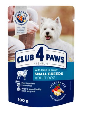Клуб 4 Лапы premium small breeds lamb для собак с ягненком в соусе 24х100 г