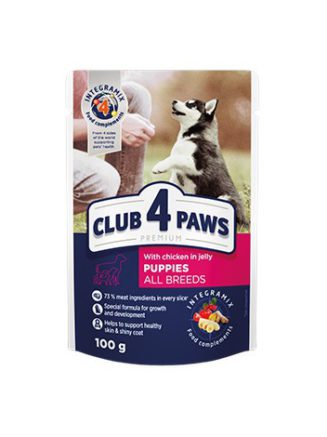 Клуб 4 Лапы premium puppies chicken с курицей в желе для щенков 24х100 г