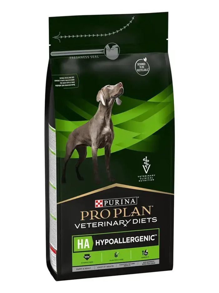 purina veterinary diets ha hypoallergenic canine для собак при пищевой аллергии с курицей 1.3 кг