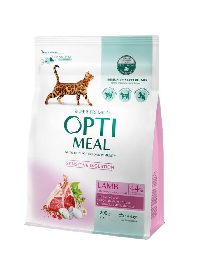 optimeal lamb sensitive для кошек с ягненок 200 г