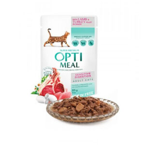 optimeal lamb sensitive с ягненком для кошек с чувствительным пищеварением 12х85 г