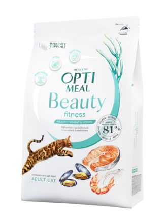 optimeal cat beauty fitness для кошек из морепродуктов 1.5 кг