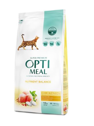 optimeal chicken для кошек с мясом курицы 10 кг