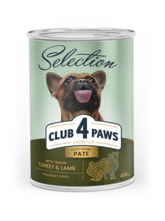 Клуб 4 Лапы premium selection Паштет с индейкой и ягненком для собак 400 г