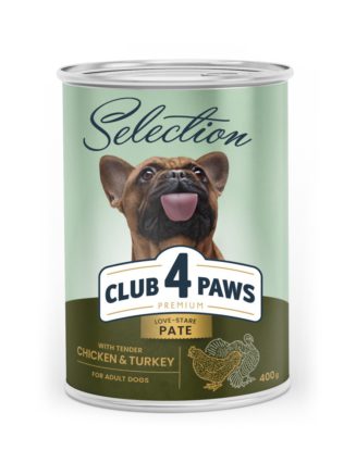 Клуб 4 Лапы premium selection Паштет с курицей и индейкой длясобак 400 г