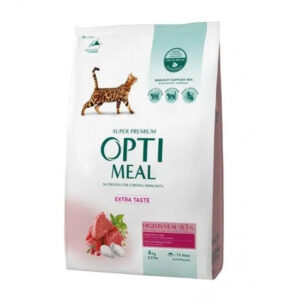 optimeal high in veal для кошек с телятиной 4 кг