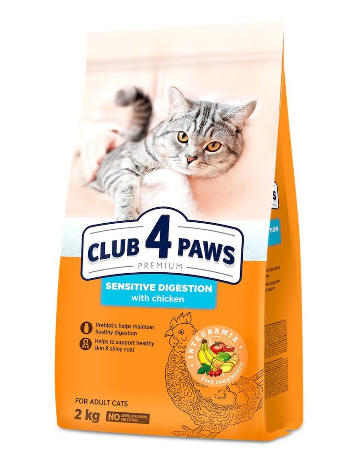 Клуб 4 Лапы premium sensitive digestion для кошек 2 кг