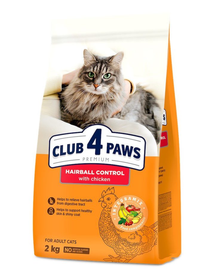 Клуб 4 Лапы premium hairball control для кошек 2 кг