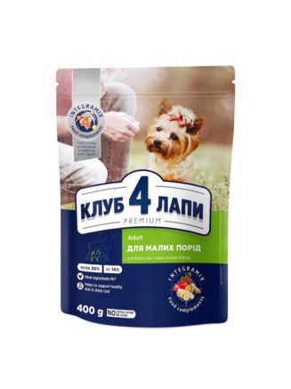 Клуб 4 Лапы premium small для собак с курицей 400 г